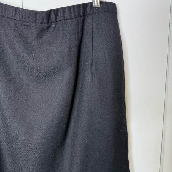 Pendelton - 100% Virgin Wool Midi Pencil Skirt Black - US 12 - Picture 2 of 11